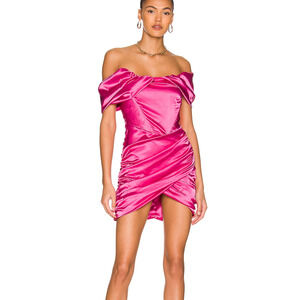 Revolve Superdown Aurora Pink Off Shoulder Princess Mini Dress Size Small Corset